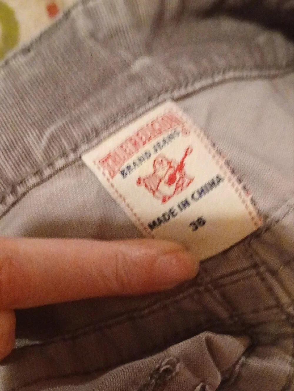 True Religion Men's Light Gray Chinos